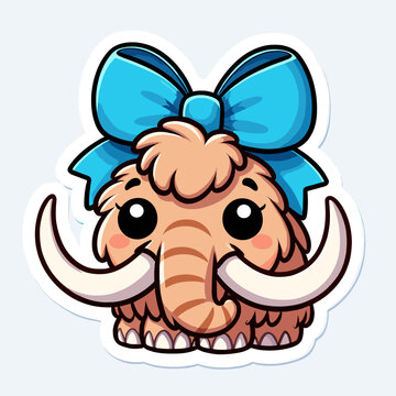 cute mammoth with ribbon