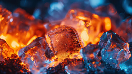 Ice and fire. Bright concept of contrasting opposites