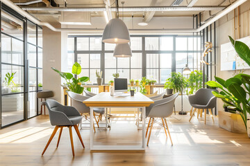 Fototapeta premium Minimalist and ecofriendly office