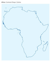 Africa. Simple vector map. Continent shape. Outline style. Border of Africa. Vector illustration.