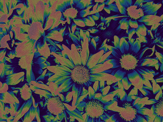 aesthetic holography background with halftone effect background of flowers texture