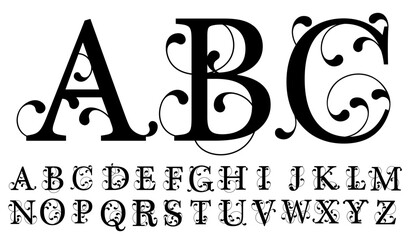 Monogram Letter, Monogram Alphabet, Ornate Font Vector Design - obrazy, fototapety, plakaty