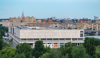 View of the Central House of Artists (New Tretyakov Gallery) in the Muzeon Park in the Russian capital.