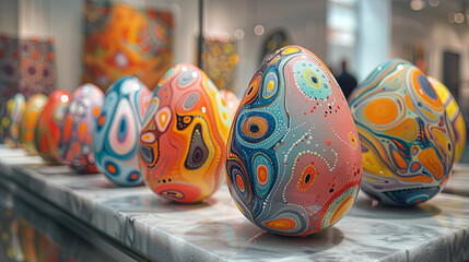 abstract art easter eggs