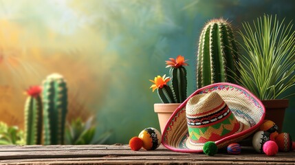 Wonderful Cinco de mayo holiday background made from maracas mexican blanket stripes or poncho - obrazy, fototapety, plakaty
