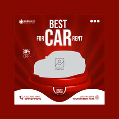 Car rental promotion social media post banner template