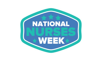 National Nurses Week. Thank you nurses. Medical and health care concept. Fighters against viruses and diseases. In honour of the doctors. Celebrated annual in United States. Vector illustration poster