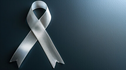 White Ribbon on Black Background