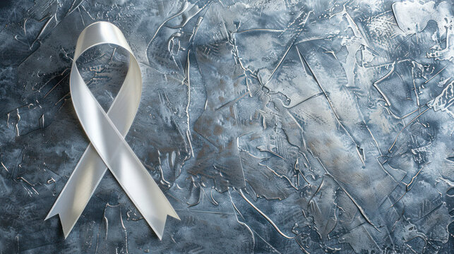 White Ribbon on Metal Surface
