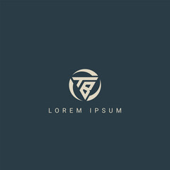 Minimal creative initial based TB logo and BT logo. Letter TB BT creative elegant monogram white color on black background