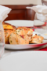 Savoury Splendor: Glazed Chicken Delight on Festive Dinner Table
