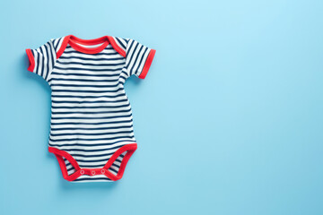 Baby Bodysuit on Blue Background