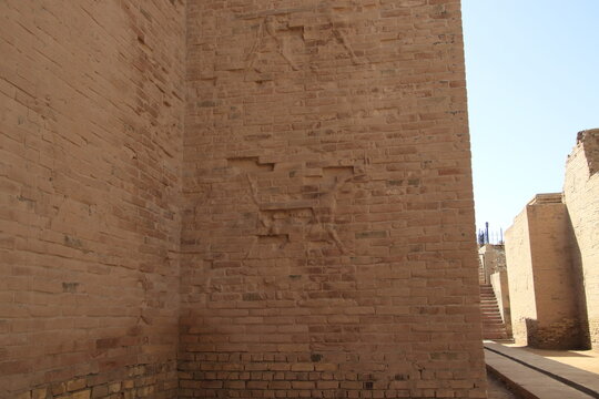 Ishtar gate in Babylon in iraq , ancient ruins 