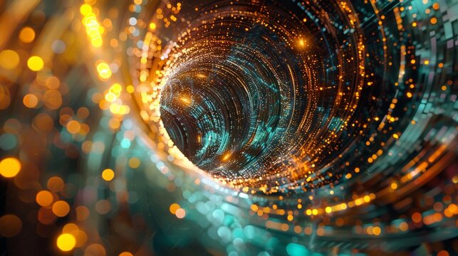 Data vortex channels the flow of digital information a visual symphony of tech harmony