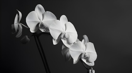Black and White Orchid: A Study of Form and Simplicity in Monochrome Elegance