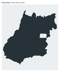 Goias, Brazil. Simple vector map. State shape. Solid style. Border of Goias. Vector illustration.