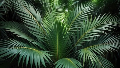 Green leaves pattern ,leaf palm tree in the forest