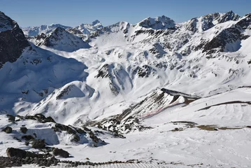 Poster Pics et glaciers à Saint-Moritz. Suisse © JFBRUNEAU