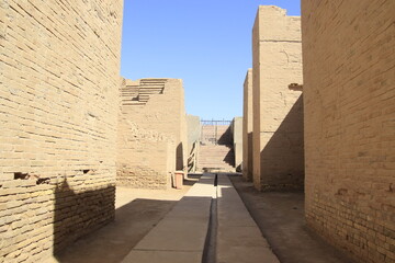 Ishtar gate in Babylon in iraq , ancient ruins 