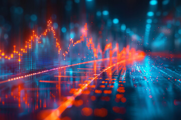 Obraz premium Abstract Data Network Visualization in Red Tones.