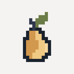 Fototapeta premium Pear Pixel Art fruit. vector 