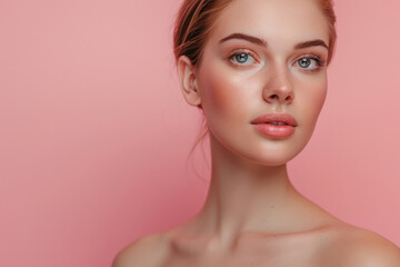 Woman Posing Against Pink Background