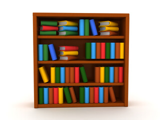 3D Rendering of large bookshelf