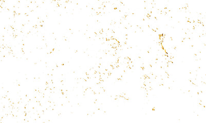 Golden glitter confetti falling down on transparent background. Vector illustration.