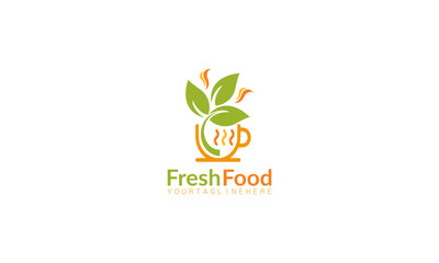 Food and drink simple flat logo design vector