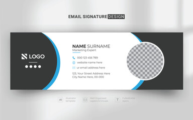Modern and minimalist simple email signature or email footer template