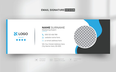 Modern and minimalist simple email signature or email footer template