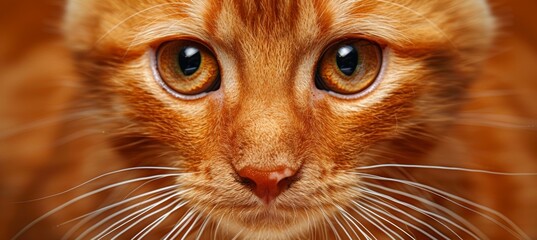 Intense gaze  cat s face close up, reflecting emotioncapturing pet and lifestyle essence.