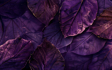 purple leaf texture, leaf background with veins and cells background illustration. generative ai - obrazy, fototapety, plakaty