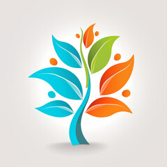 Fototapeta premium Abstract tree with leaves. Ecology concept. Vector illustration.