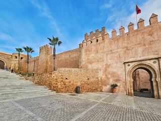 Access walls to the Kasbah of the Udayas in Rabat - 768982076