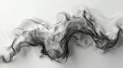 Abstract gray background with dynamic waves. 3d rendering, 3d illustration.
