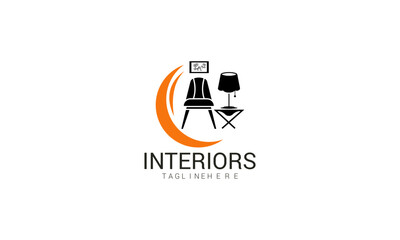 Modern furniture logo graphic trendy design.