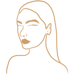 Woman's Face Line Art Illustration