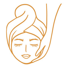 Spa Woman Line Art Illustration