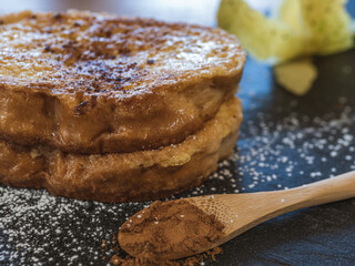 Torrijas. Typical Easter dessert. foreground
