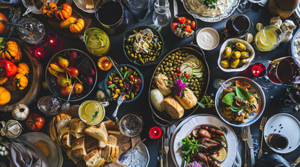 It's time to dive into an array of images showcasing the unifying power of food, inviting you to savor the richness of togetherness that each dish embodies - obrazy, fototapety, plakaty