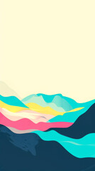 a very simplified abstract soft design. using shades of blue, yellow and pink
