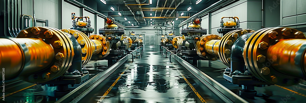 Poster automotive assembly line: robots and machines at work, crafting the future of transportation and eng