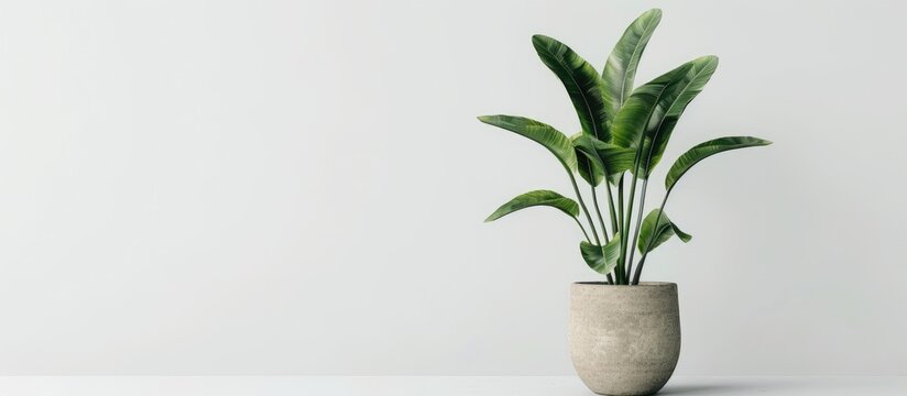 of houseplant in a pot on a plain white background