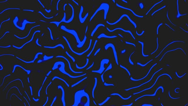 Abstract glossy, wavy liquid animation background. Liquid patterns, flowing fluid texture. Liquid psychedelic pattern