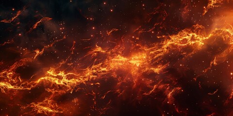 A crackling fire texture, representing the fiery breath of dragons and the burning passion of key characters, set against a night sky created with Generative AI Technology