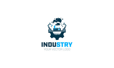 engineer with gear machine logo icon vector