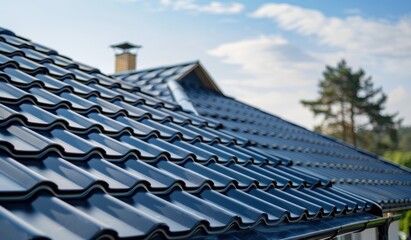 Naklejka premium Modern Roof Tiles Close-up