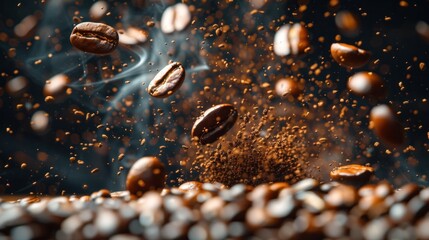 Levitating Coffee Beans Explosion