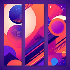 ivory and purple modern retro style gradient flat background banners